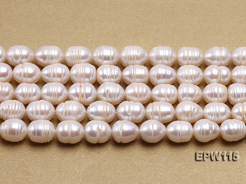 Wholesale 10×12.5mm Rice-shaped Freshwater Pearl String