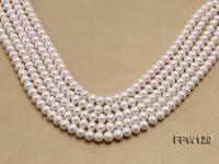Wholesale 9-10mm White Flat Freshwater Pearl String