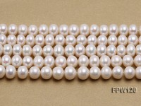 Wholesale 9-10mm White Flat Freshwater Pearl String