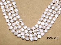 Wholesale High-quality 13-14mm Classic White Coin-shaped Cultured Freshwater Pearl String