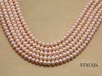 Wholesale High-quality 8x11mm pink Flat Pearl String