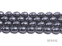 Wholesale 14x18mm Black Drip-shaped Seashell Pearl String