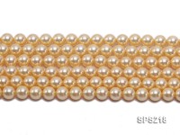 Wholesale 10mm Golden Round Seashell Pearl String