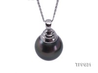 15x17mm black tahitian pendant with sterling silver pendant bail