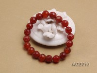 10mm red round faceted agate bracelet