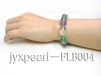 13x18mm Oval Faceted Fluorite Elasticated Bracelet