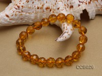 10mm Round Faceted Citrine Beads Elastic Bracelet
