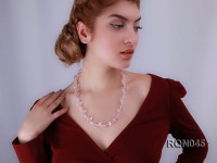 15x20mm Drop-shaped Rose Quartz Beads Necklace