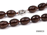 14x20mm Oval Faceted Smoky Quartz Beads Necklace