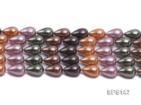 Wholesale 12x18mm Drip-shaped Multi-color Seashell Pearl String