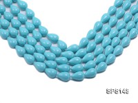 Wholesale 12×18.5mm Peacock Blue Drip-shaped Seashell Pearl String