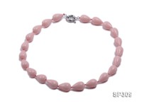 pink drop-shape seashell necklace