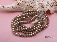 5 Strand 6.5mm yellow freshwater pearl bracelet