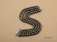 4 strand 6.5mm Golden Brown Freshwater Pearl Bracelet