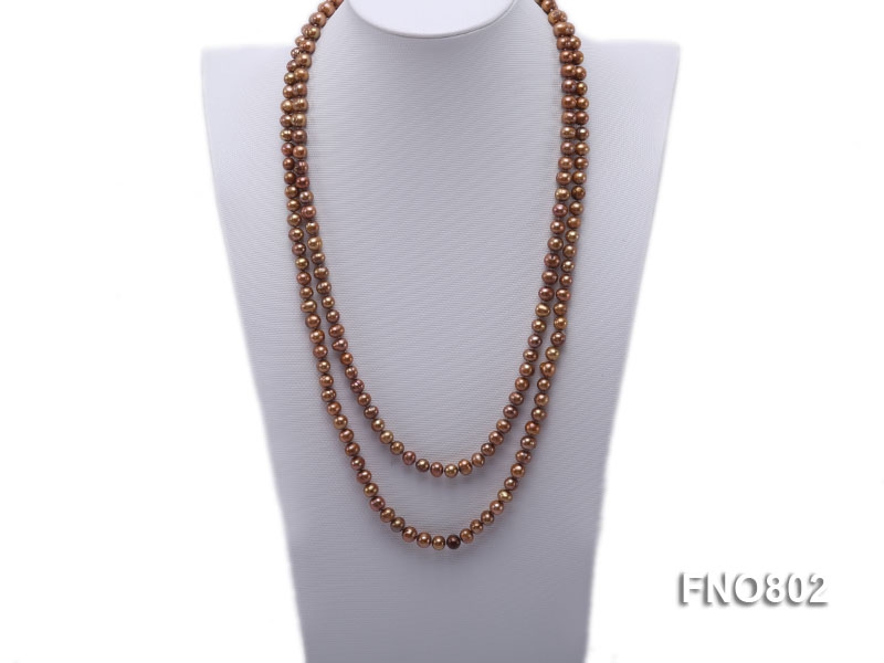 Golden Freshwater Pearl Opera Necklace