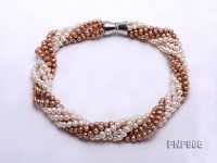 Six-strand White and Champagne Freshwater Pearl Necklace