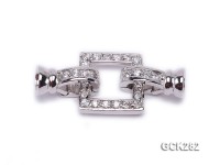 15x30mm 18K White Gold-plated Clasp Inlaid with Shiny Zircons