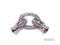 13x30mm 18K White Gold-plated Clasp Inlaid with Shiny Zircons