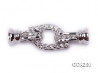11.5x30mm 18K White Gold-plated Clasp Inlaid with Shiny Zircons