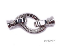 13x32mm 18K White Gold-plated Clasp Inlaid with Shiny Zircons