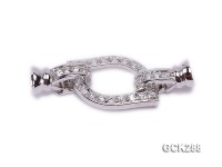 14.5x35mm 18K White Gold-plated Clasp Inlaid with Shiny Zircons