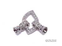 14.5x35mm 18K White Gold-plated Clasp Inlaid with Shiny Zircons