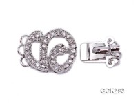 15x17mm 18K White Gold-plated Clasp Inlaid with Shiny Zircons