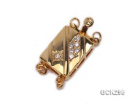 12.5x16mm 18K Golden Gold-plated Clasp Inlaid with Shiny Zircons
