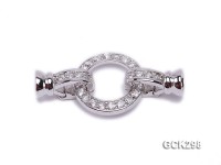 18x40mm 18K White Gold-plated Clasp Inlaid with Shiny Zircons