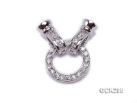 18x40mm 18K White Gold-plated Clasp Inlaid with Shiny Zircons