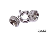 15x30mm 18K White Gold-plated Clasp Inlaid with Shiny Zircons