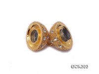 14.5mm 18K Golden Gold-plated Ball Clasp Inlaid with Shiny Zircons