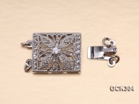 14x17mm 18K White Gold-plated Clasp Inlaid with Shiny Zircons