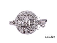 15.5mm 18K White Gold-plated Clasp Inlaid with Shiny Zircons