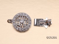 15.5mm 18K White Gold-plated Clasp Inlaid with Shiny Zircons