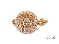 15.5mm 18K Golden Gold-plated Clasp Inlaid with Shiny Zircons