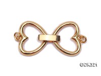 16x25mm Double-heart Golden 18K Gold-plated Clasp