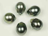 Tahitian Pearl–AA-grade 14-18mm Drop-shaped Natural Black Pearl