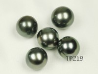 Tahitian Pearl–AA-grade 14×14.5mm Near Round Natural Black Pearl