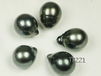 Tahitian Pearl–AA-grade 14x16mm Drop-shaped Natural Black Pearl