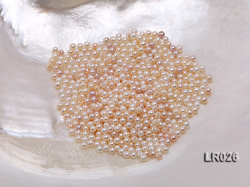 High-quality 3mm Round Cream/Lavender Loose Freshwater Pearl