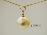 South Sea Pearl Pendant—14mm Golden South Sea Pearl Pendant in 18kt Yellow Gold