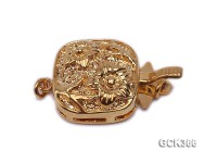 15mm Flower-shaped Golden 18K Gold-plated Cupronickel Clasp