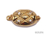 Jewelry Clasp–High Quality Zircon-inlaid 18k Gold Plated Necklace Clasp