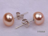 6-7mm AA Pink Flat Freshwater Pearl Necklace, Bracelet and Stud Earrings Set