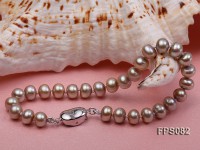 7-8mm AA Champagne Flat Freshwater Pearl Necklace and Bracelet Set