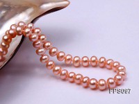 7-8mm AA Pink Flat Freshwater Pearl Necklace and Bracelet Set