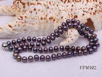 Classic 6-7mm AA Dark-purple Flat Cultured Freshwater Pearl Necklace