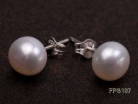 8-9mm AA White Flat Freshwater Pearl Necklace, Bracelet and Stud Earrings Set