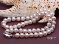 Classic 9-10mm White Flat Cultured Freshwater Pearl Necklace